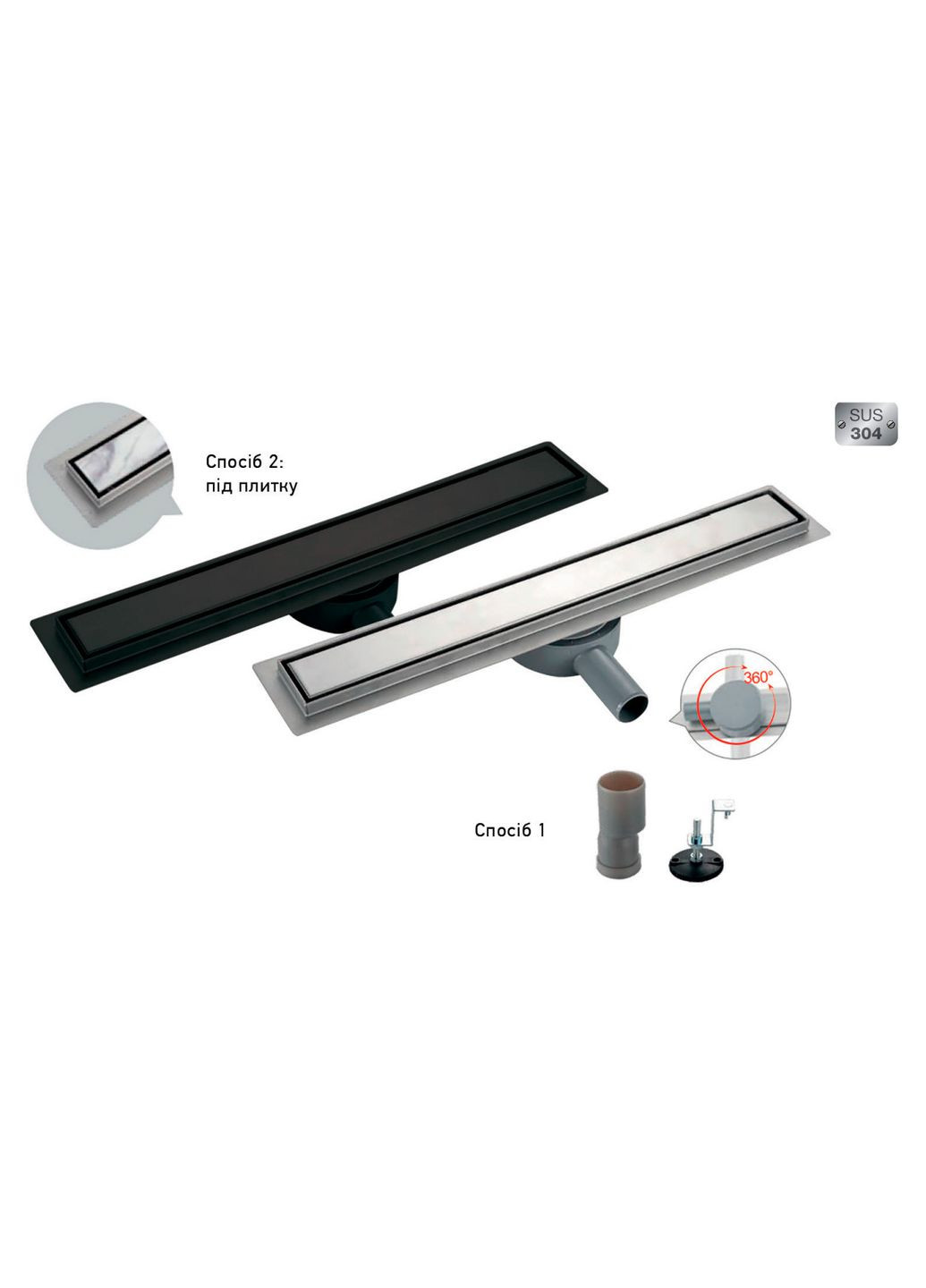 Душовий трап із нержавіючої сталі SUS304 FD29-70x1000 (KR4750) KOER (322004247)