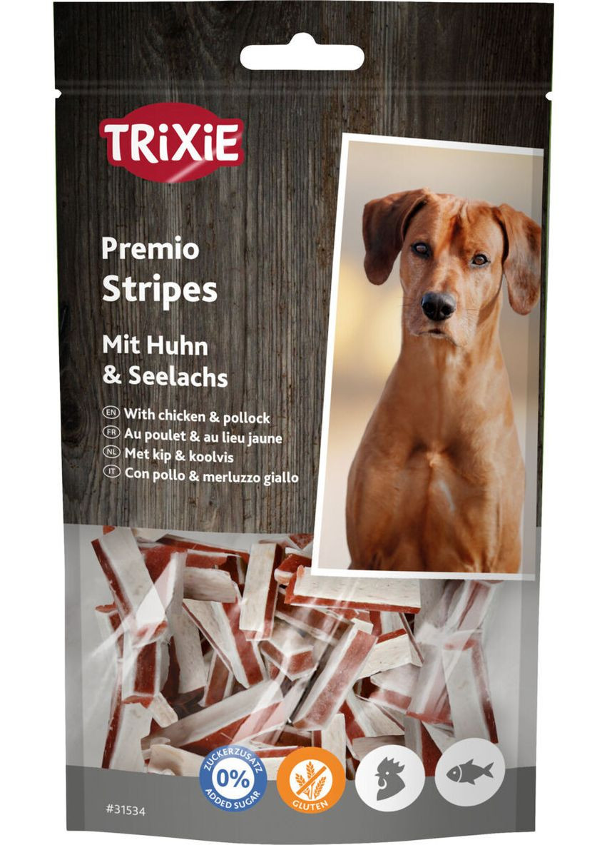 Лакомство Premio Fish Chicken Stripes для собак палочки с курицей и минтаем 75 г Trixie (351378628)
