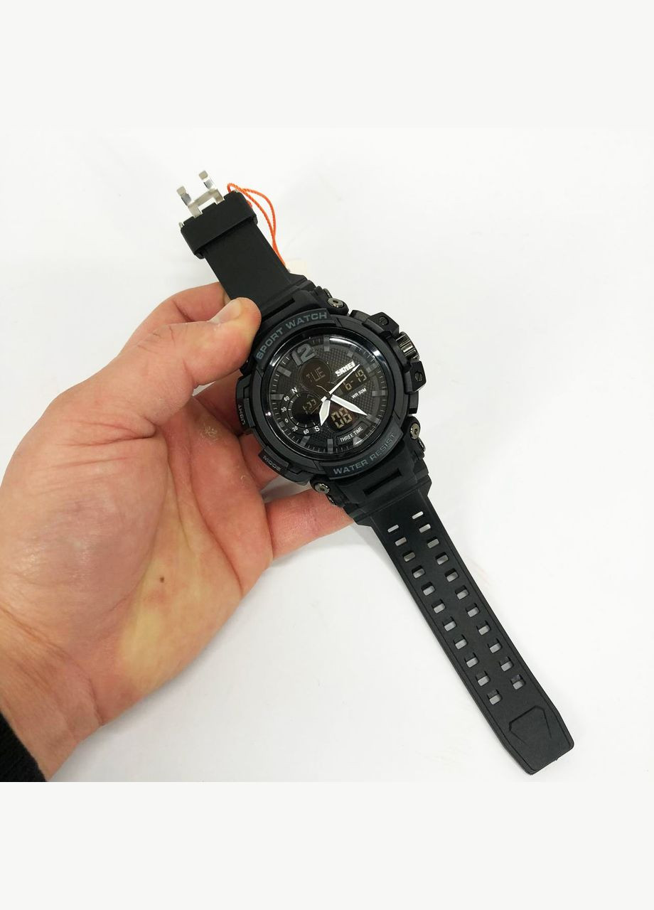 Годинник наручний чоловічий SKMEI 1343BK BLACK, годинник тактичний протиударний. Колір: чорний No Brand (359475184)