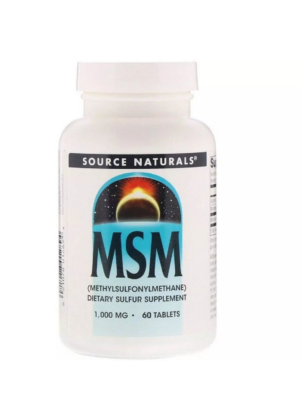 Препарат для суставов и связок MSM 1000 mg, 60 таблеток Source Naturals (293480320)