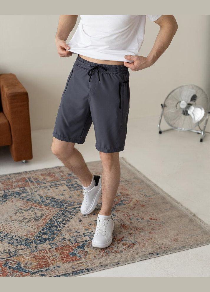 Мужские летние шорты софт темно-серые No Brand (346085309)