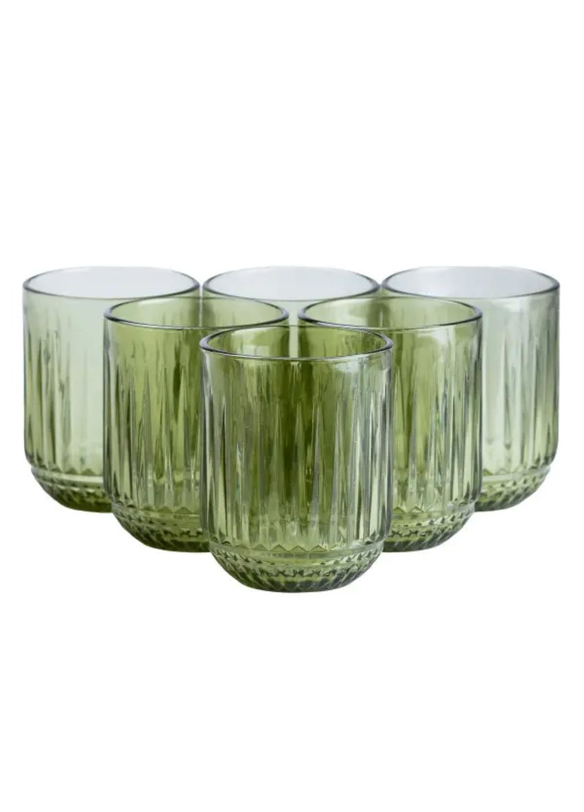 Набір склянок 6 штук по 250 мл скляні зелений HP4147 Jooki (358705774)