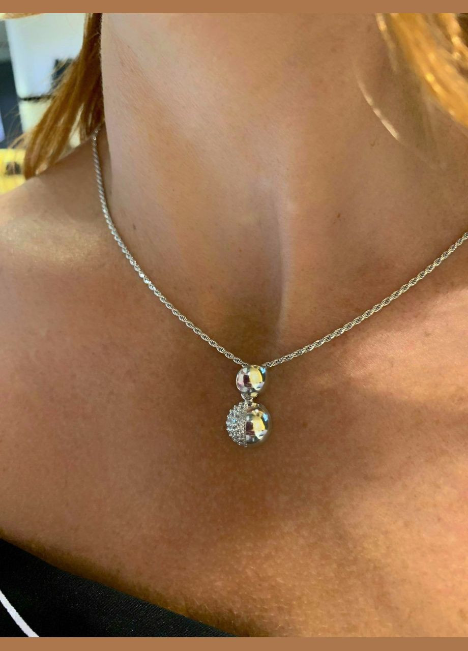 Серебряная подвеска кулон Круг в камнях серебро 925 пробы Родированное 31100р 1.30u No Brand (306741179)