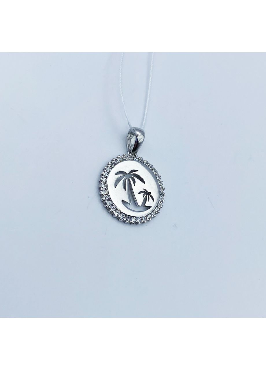 Кулон срібний з кубічним цирконієм "Пальма" 1,57 г No Brand (369737313)