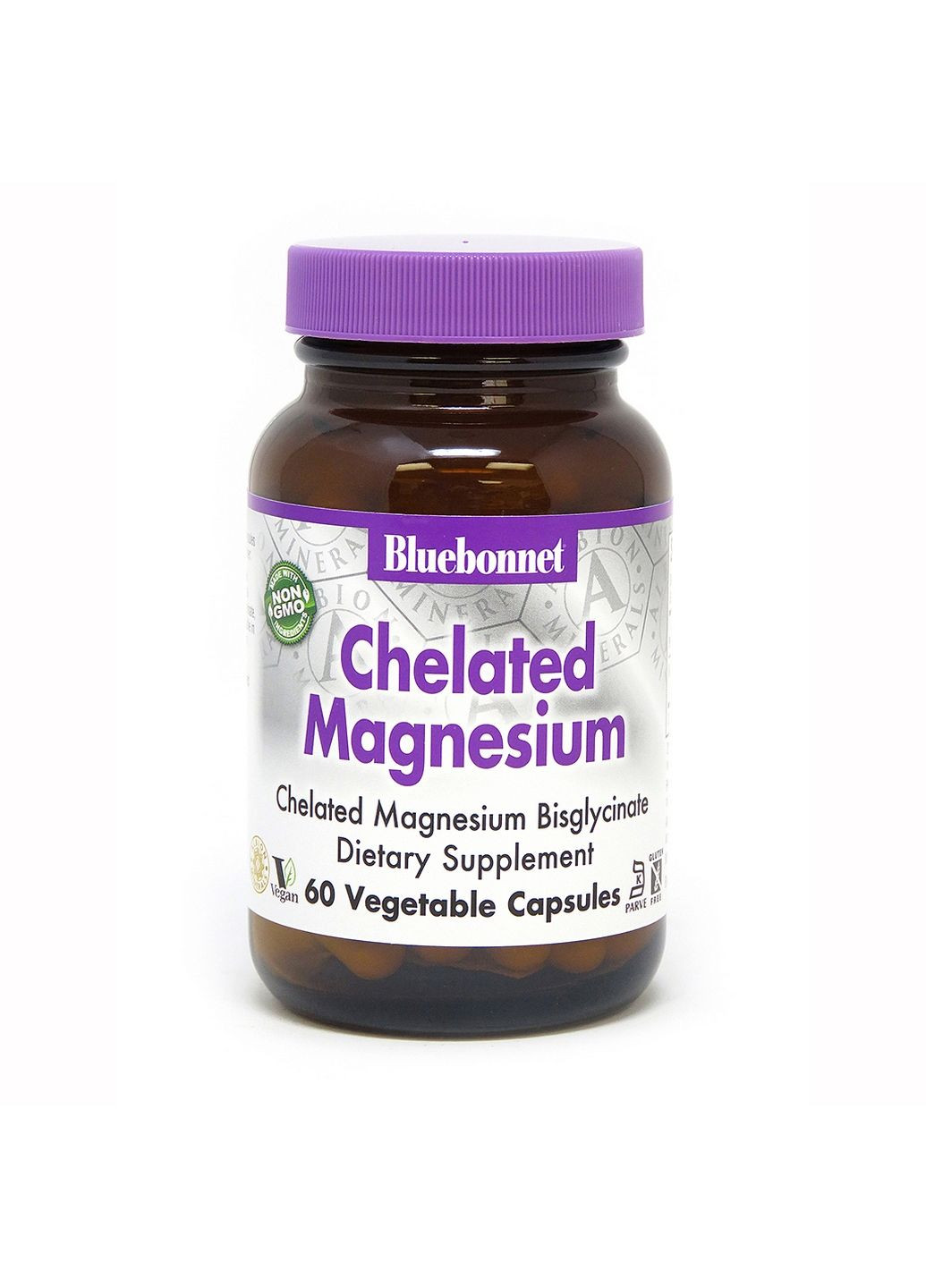 Вітаміни та мінерали Albion Chelated Magnesium, 60 вегакапсул Bluebonnet Nutrition (293341911)