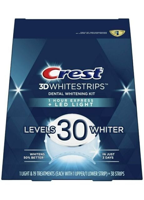 Набір для відбілювання зубів 3D White Strips 1Hour Express з LED-лампою (38 смужок) Crest (280265813)
