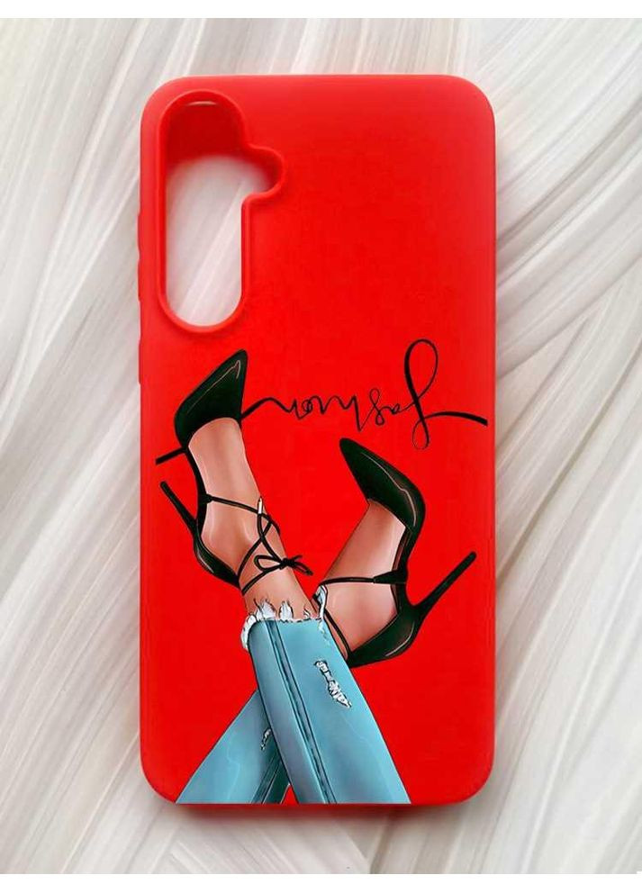 Матовий червоний чохол на Samsung Galaxy A55 (A556) Ніжки (принт 60) Creative (355409199)