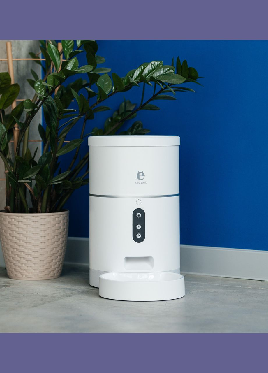 Автоматическая кормушка для кошек и собак 4L, смарт кормушка c WIFI, Белый Els Pet (299915452)