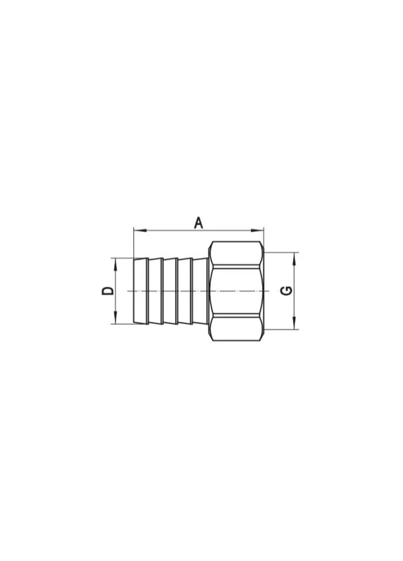 Штуцер для присоединения шланга -10 - 1/2"x10mm F (KR3335) KOER KF.U06F (388593095)