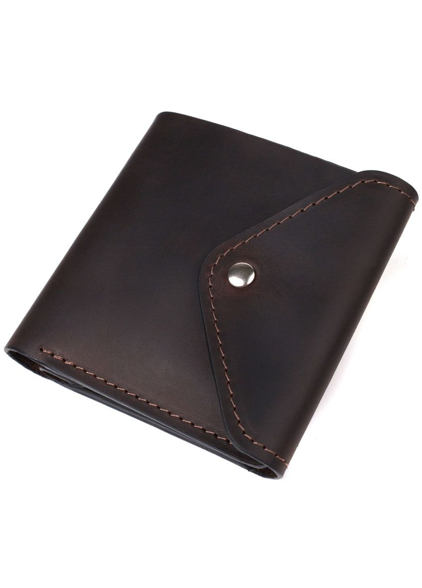 Чоловічий шкіряний гаманець з монетницею та потайною кишенею коричневий (sku_16810) No Brand (328218547)
