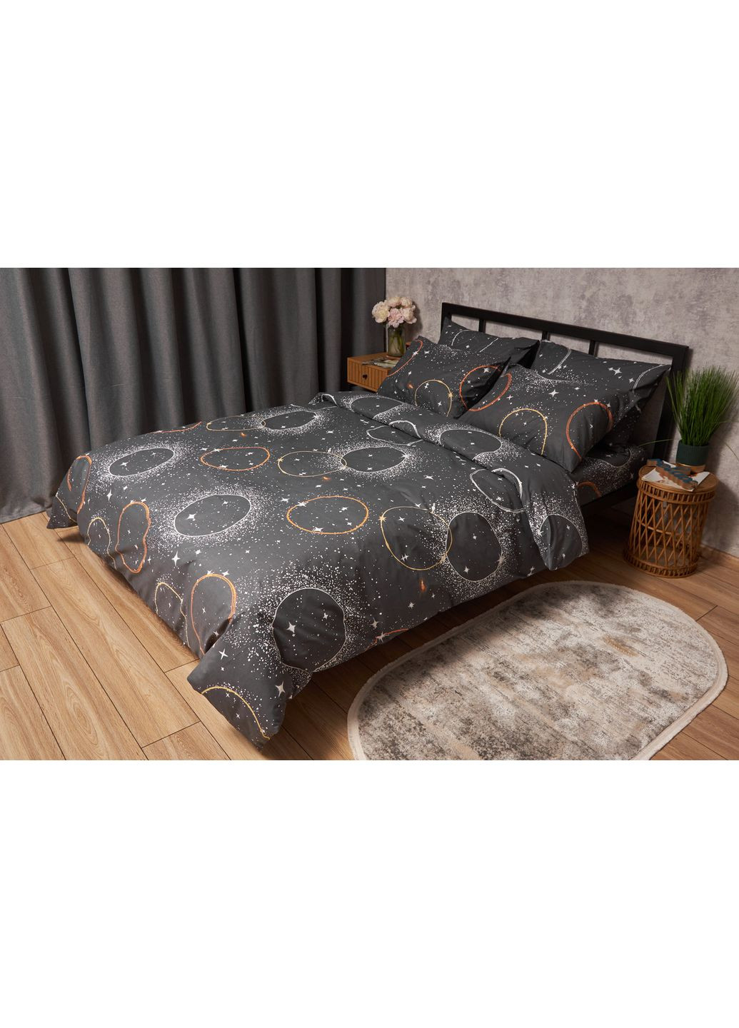 Комплект постельного белья Бязь Gold Люкс «» King Size 220x240 наволочки 2х40х60 (MS-820006195) Moon&Star Cosmic Vibes (356114450)