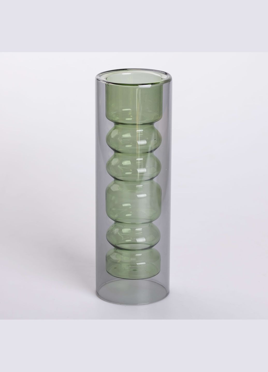 Ваза для квітів скляна двошарова 24 см, Flower Season (328440596)