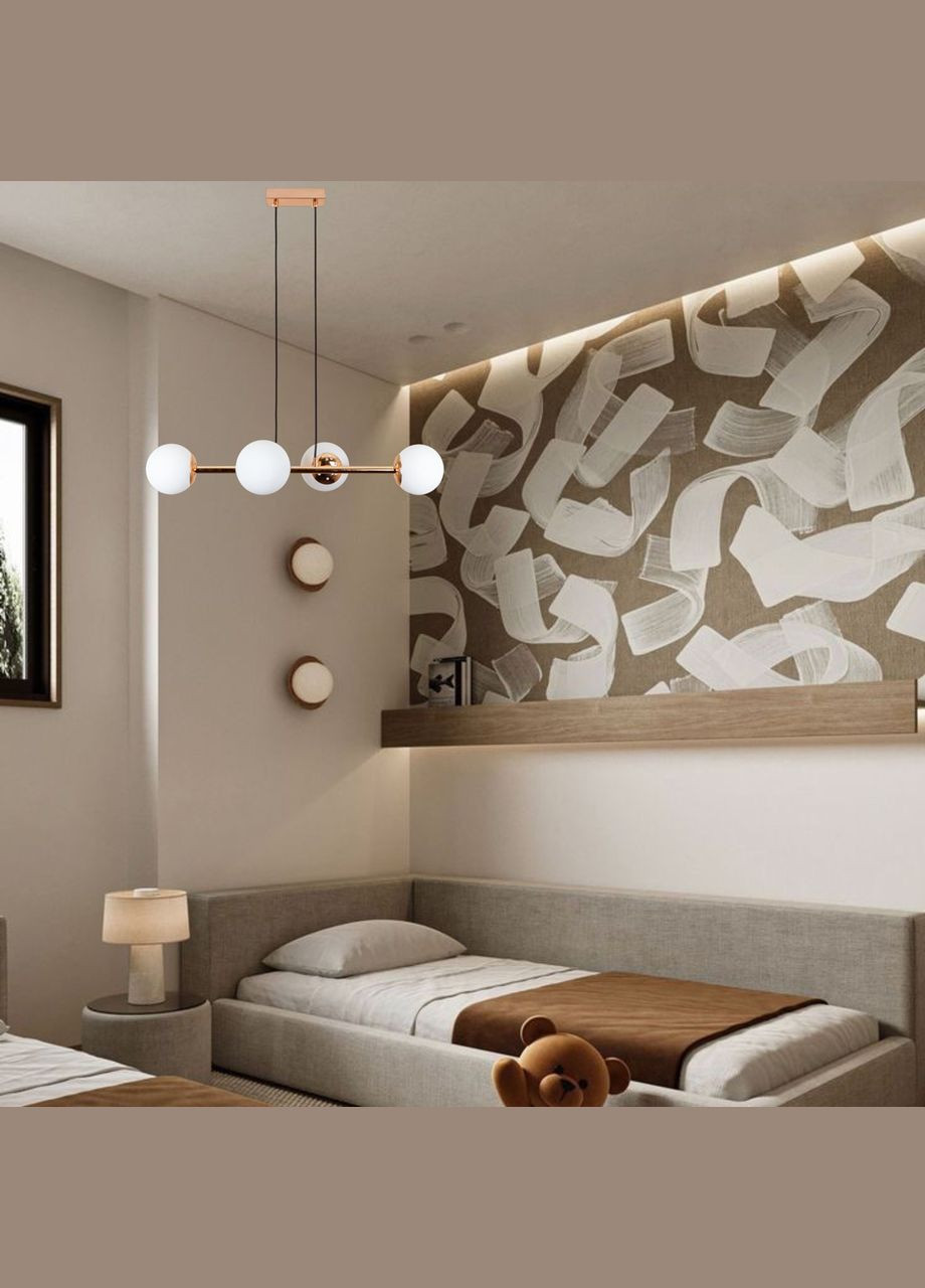 Підвісна сучасна люстра "Modern Luxe " (52-9909-4 GOLD+WH) No Brand (370069907)