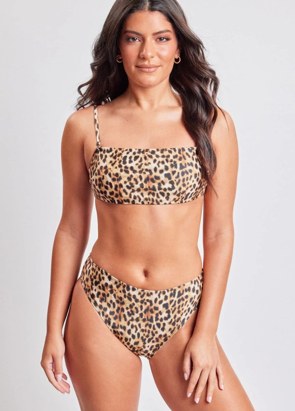 Коричневий літній роздільний купальник ymi swimwear роздільний FS