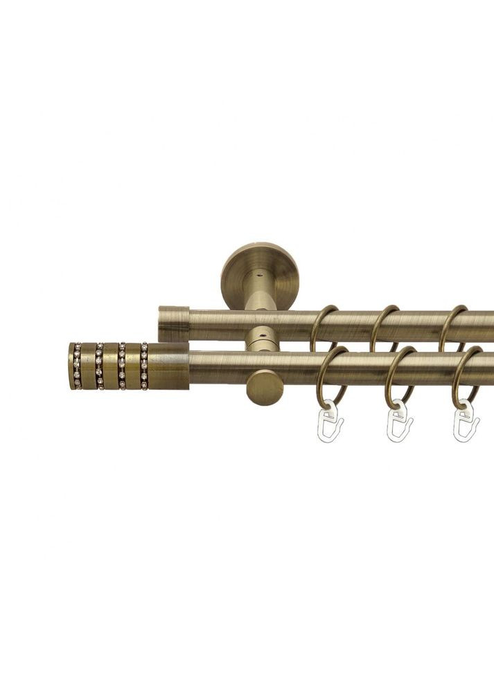 Карниз Барамелла металевий дворядний реверсивний гладка труба Антик 19\19 мм 160 см (00-00013324) ORVIT (300278280)