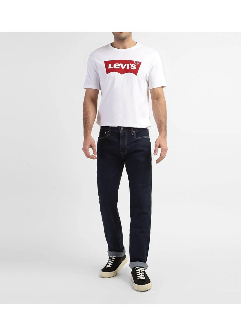 Комбинированные демисезонные зауженные, прямые зауженные мужские джинсы 513 slim straight, темно синие, w36/l32 slim fit Levi's