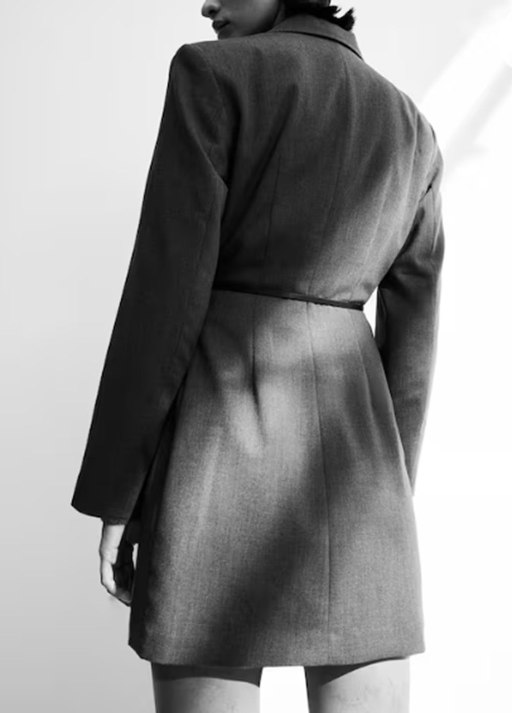 Серое деловое платье H&M однотонное