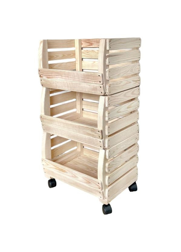 Стелаж для овочів і фруктів з дерева Астрія 340 бланже (ЯХТ-349301) No Brand (327846928)