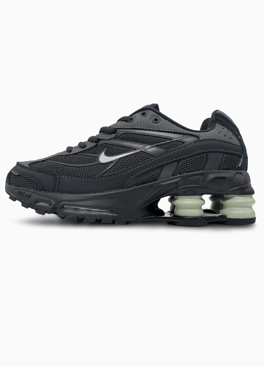 Черные демисезонные кроссовки мужские nike shox ride 2 sp x supreme black green | найк шокс райд черные No Brand