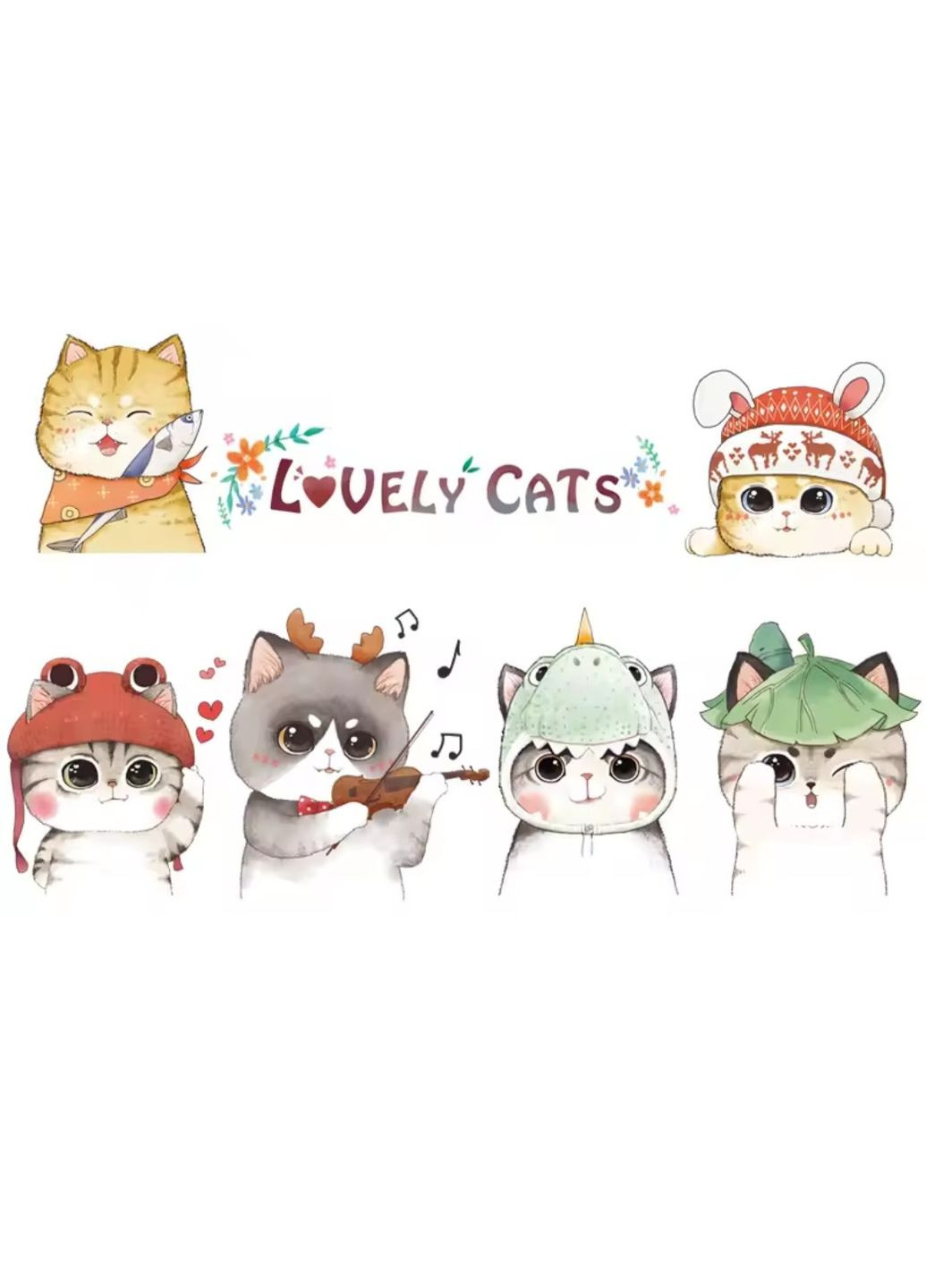 Виниловые наклейки Hello Dream Коты мечтатели (лист 60 х 90 см) Б330-5 BRUP (334884584)