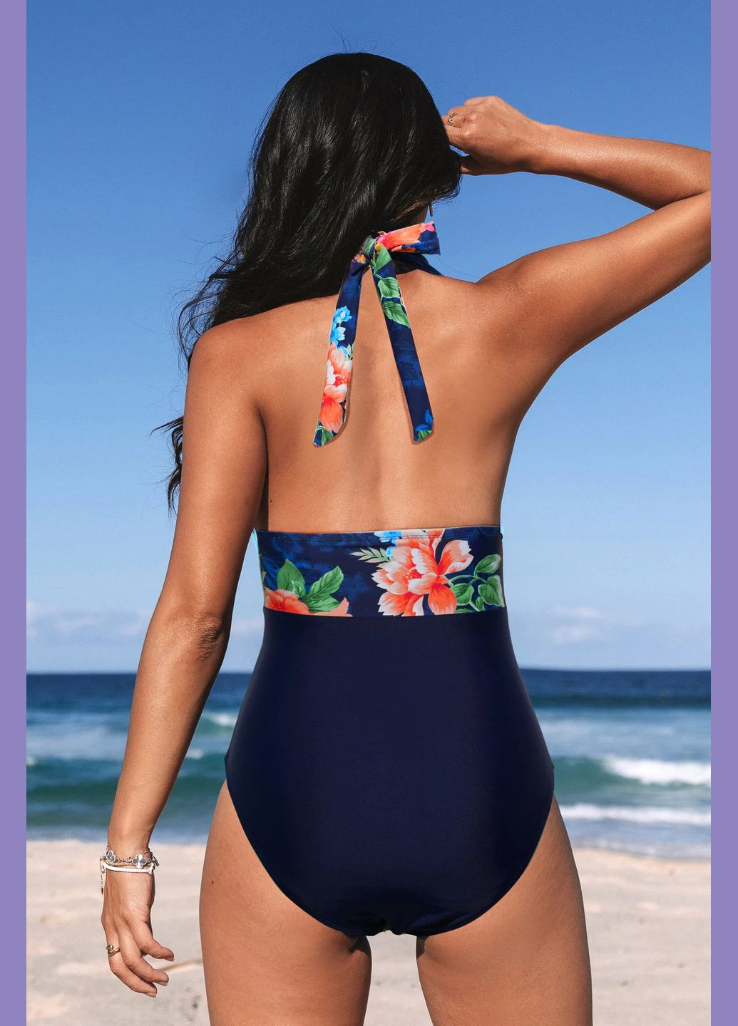 Темно-синий летний купальник CUPSHE