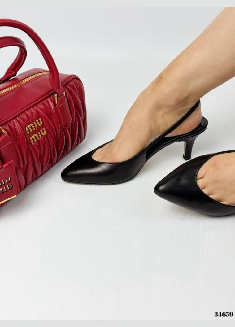 Nina Mi Туфлі слінгбеки слінгбекі чорний з натуральна шкіра, україна — демісезон (295547807)