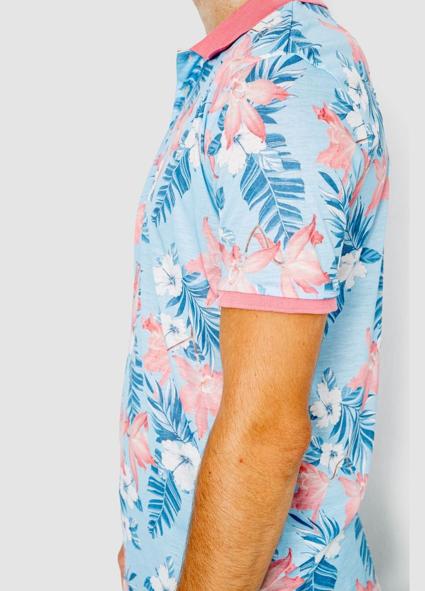 Блакитна поло чоловіче рисунок 247r315 з коротким рукавом Ager