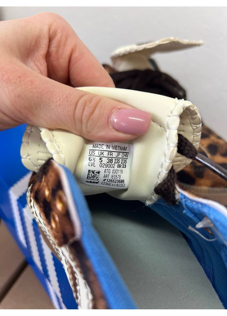 Коричневые всесезонные кроссовки samba wales bonner x samba pony leopard adidas