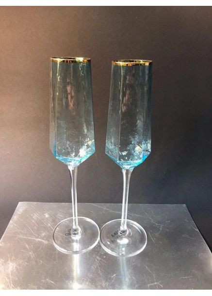 Келих для шампанського Бірюза GXF01A-B-gd 180 мл Olens (348168775)