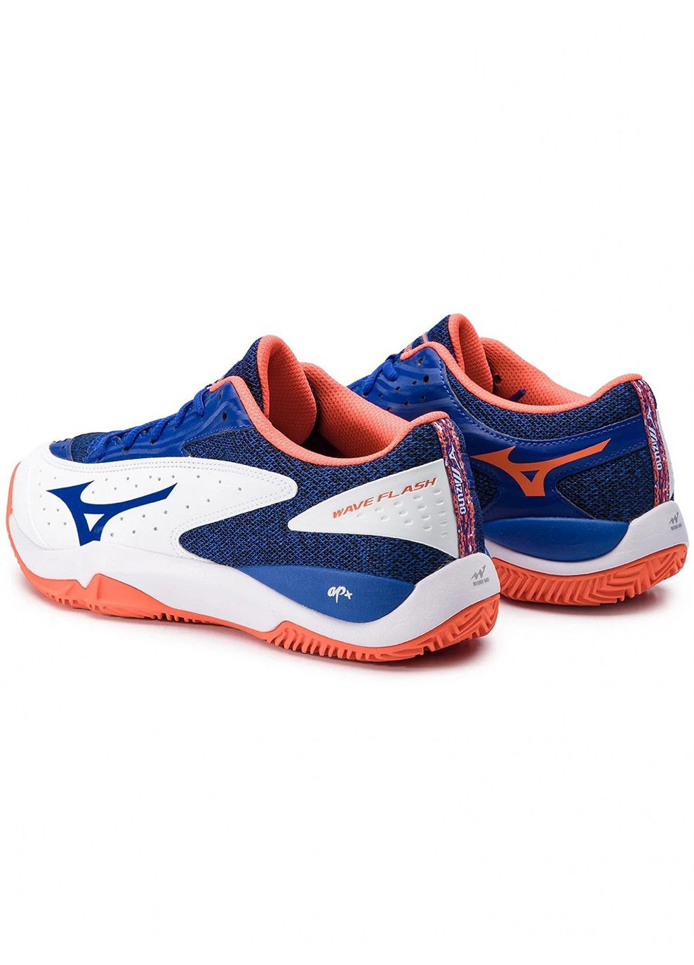 Женские кроссовки Wave Flash clay court белый/синий Mizuno комбинированные демисезоны (333958472)