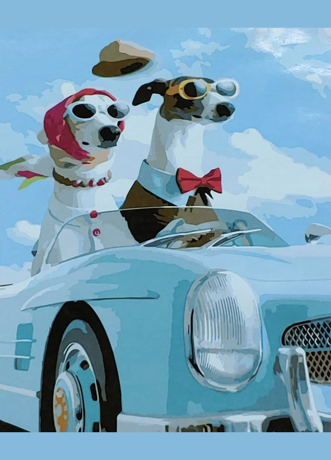 Картина по номерам ПРЕМИУМ Собачий отпуск (с лаком и уровнем) 40х50 см SY6884 () Strateg (328946337)