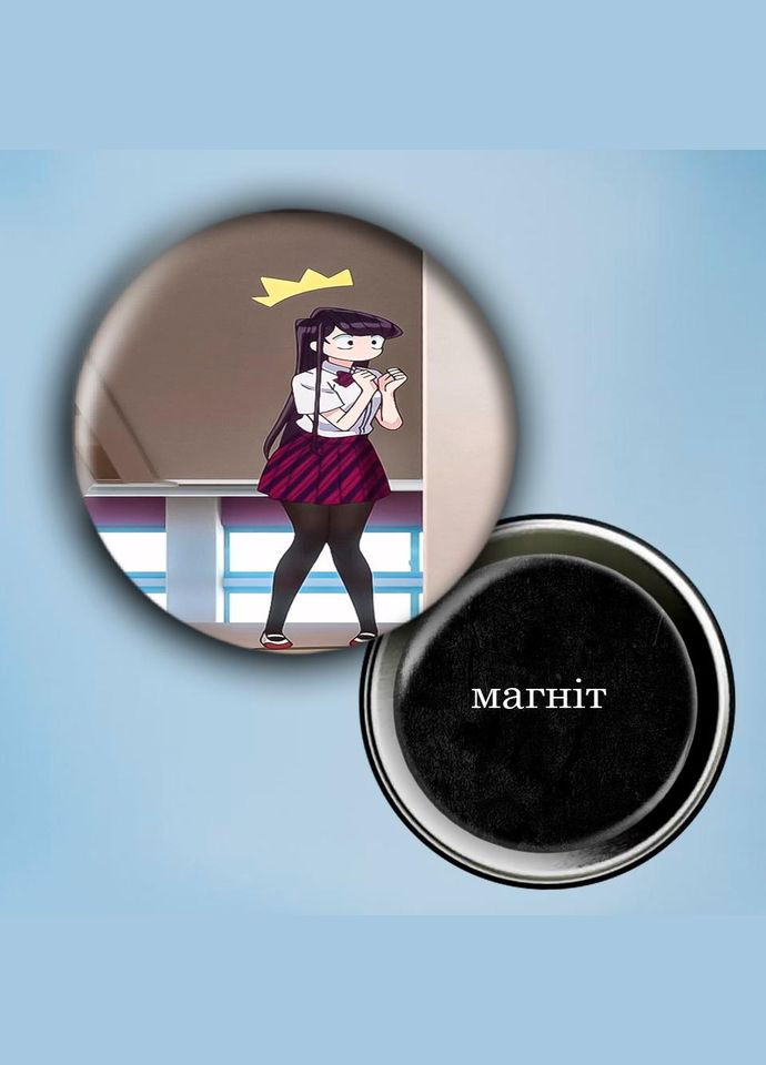 Фотомагніт (магніт на холодильник) Аніме У Комі сан проблеми зі спілкуванням #0003 56 мм чорний No Brand (309153753)