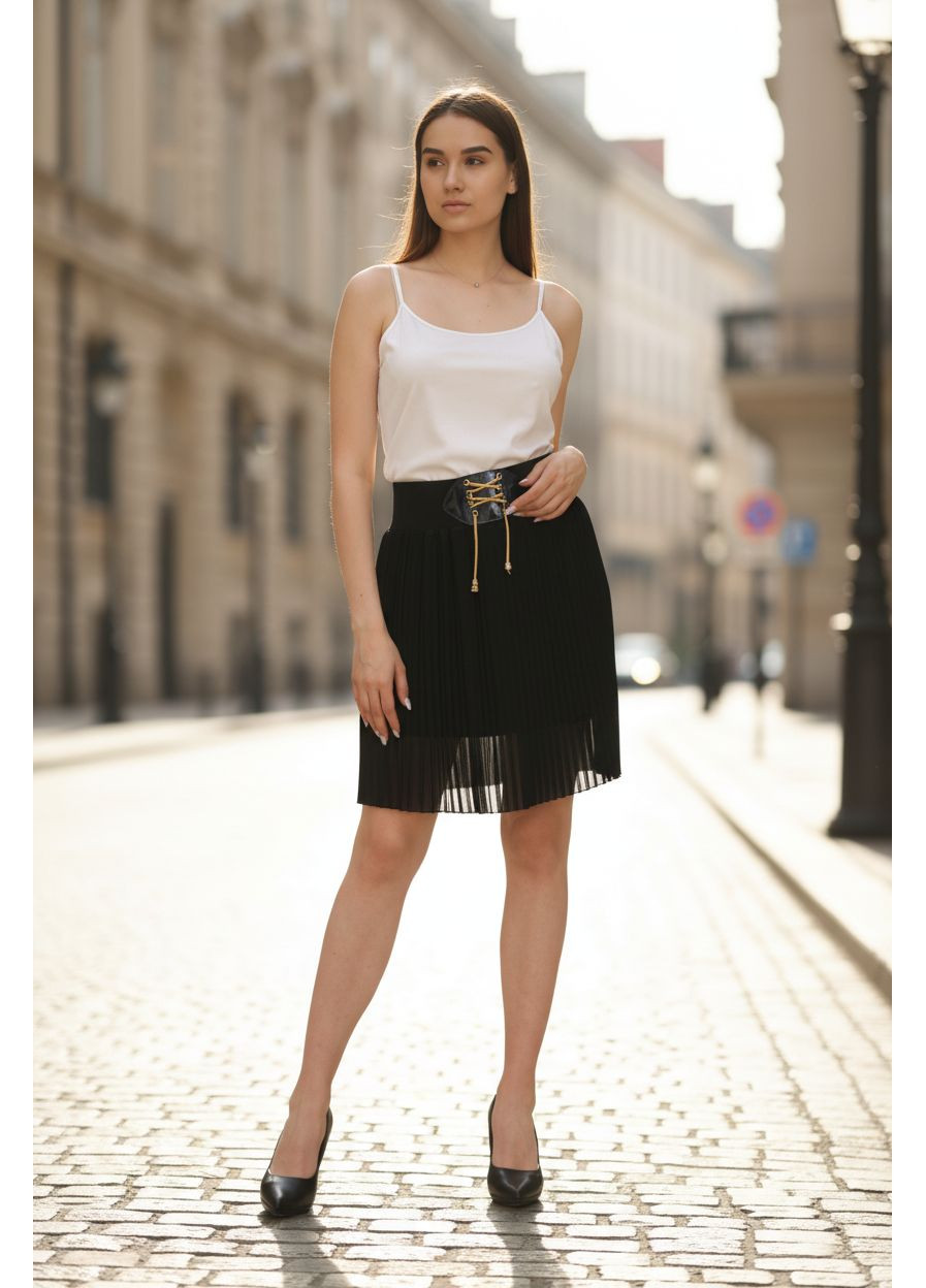 Черная кэжуал однотонная юбка In Love плиссе
