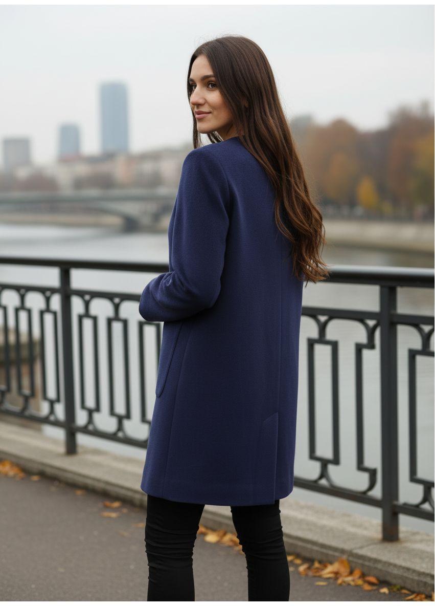 Синє демісезонне Пальто InDresser