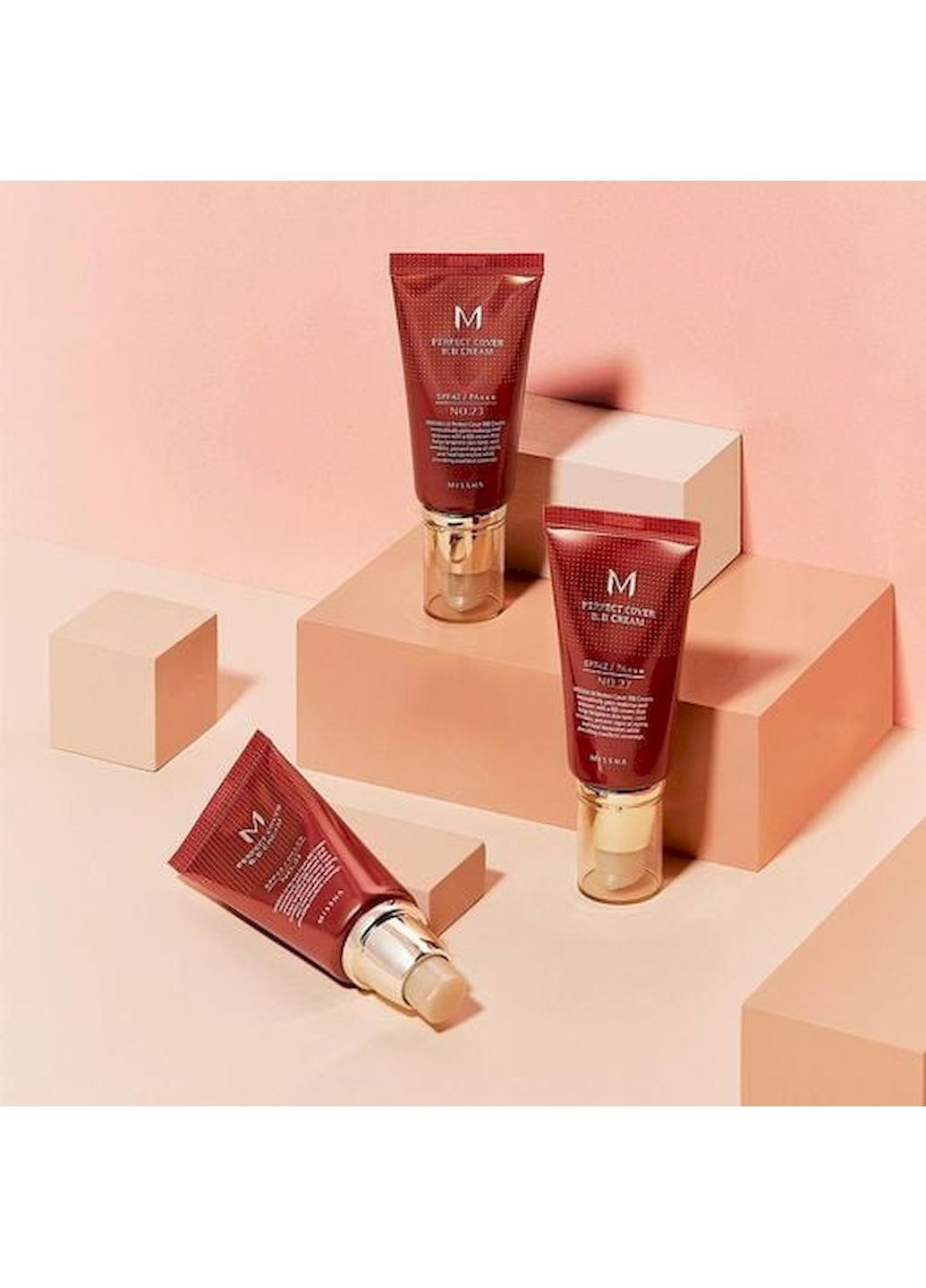 ВВ-крем M PERFECT COVER BLEMISH BALM BB CREAM 21 тон светлый бежевый с высокой кроющей способностью, 50 мл MISSHA (257750885)