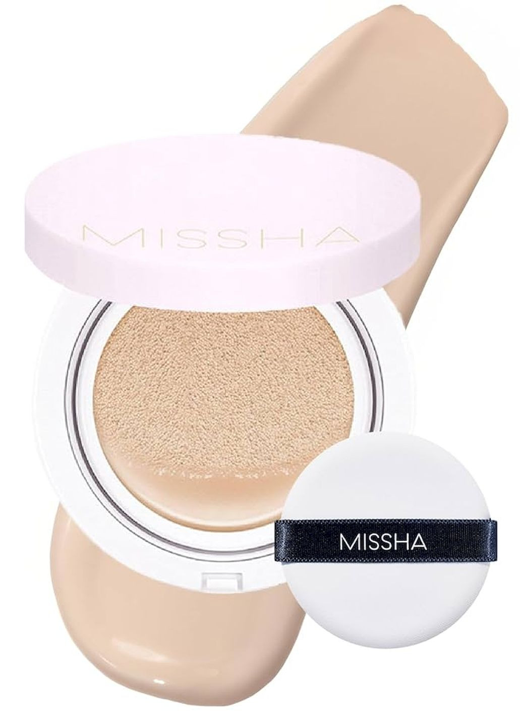 Тональний кушон MAGIC CUSHION COVER LASTING 21 світлий беж з ідеальним покриттям, 15г MISSHA (257138342)