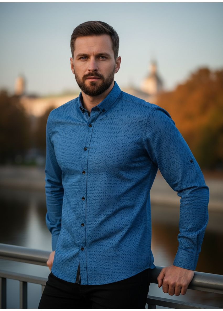 Синяя кэжуал рубашка в клетку Three Black Club