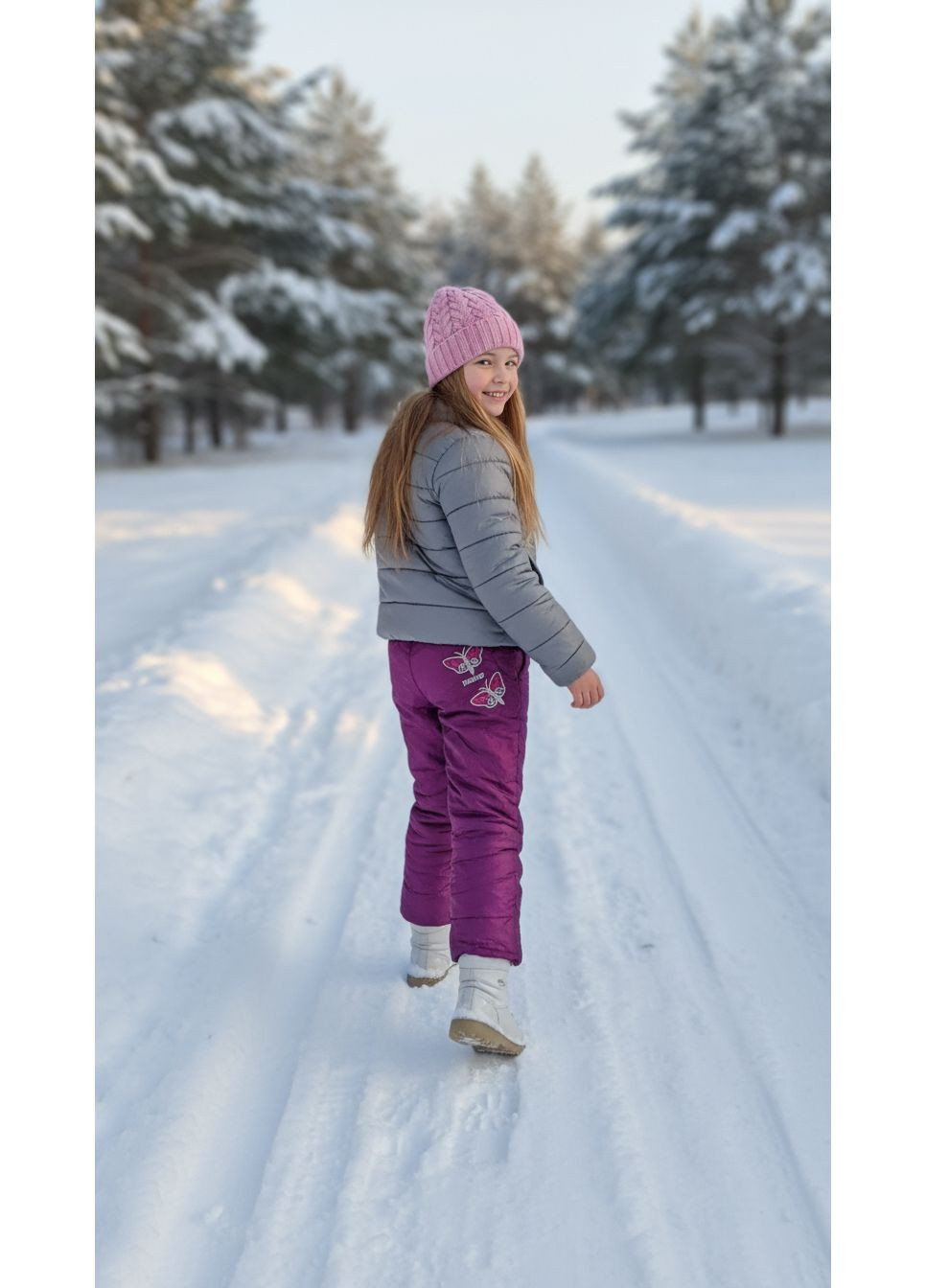 Сливовые кэжуал зимние брюки No Brand