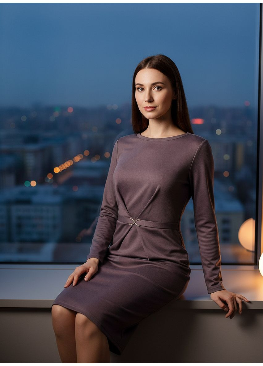 Серое кэжуал платье Lila однотонное