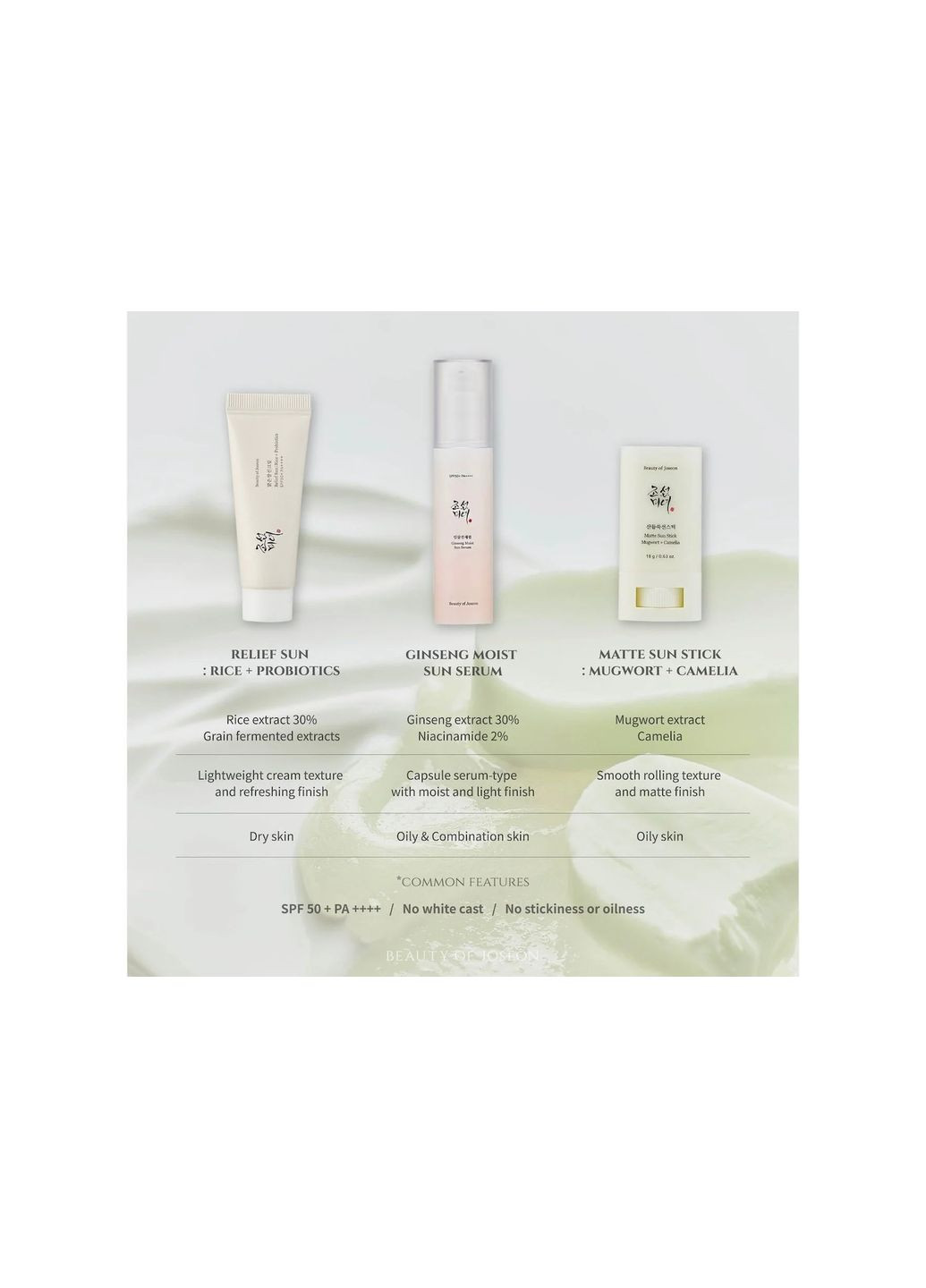 Сонцезахисний зволожуючий серум GINSENG MOIST SUN SERUM з екстрактом женьшеню, 50 мл Beauty of Joseon (259771769)