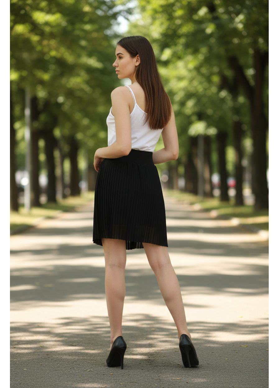 Черная кэжуал однотонная юбка In Love плиссе