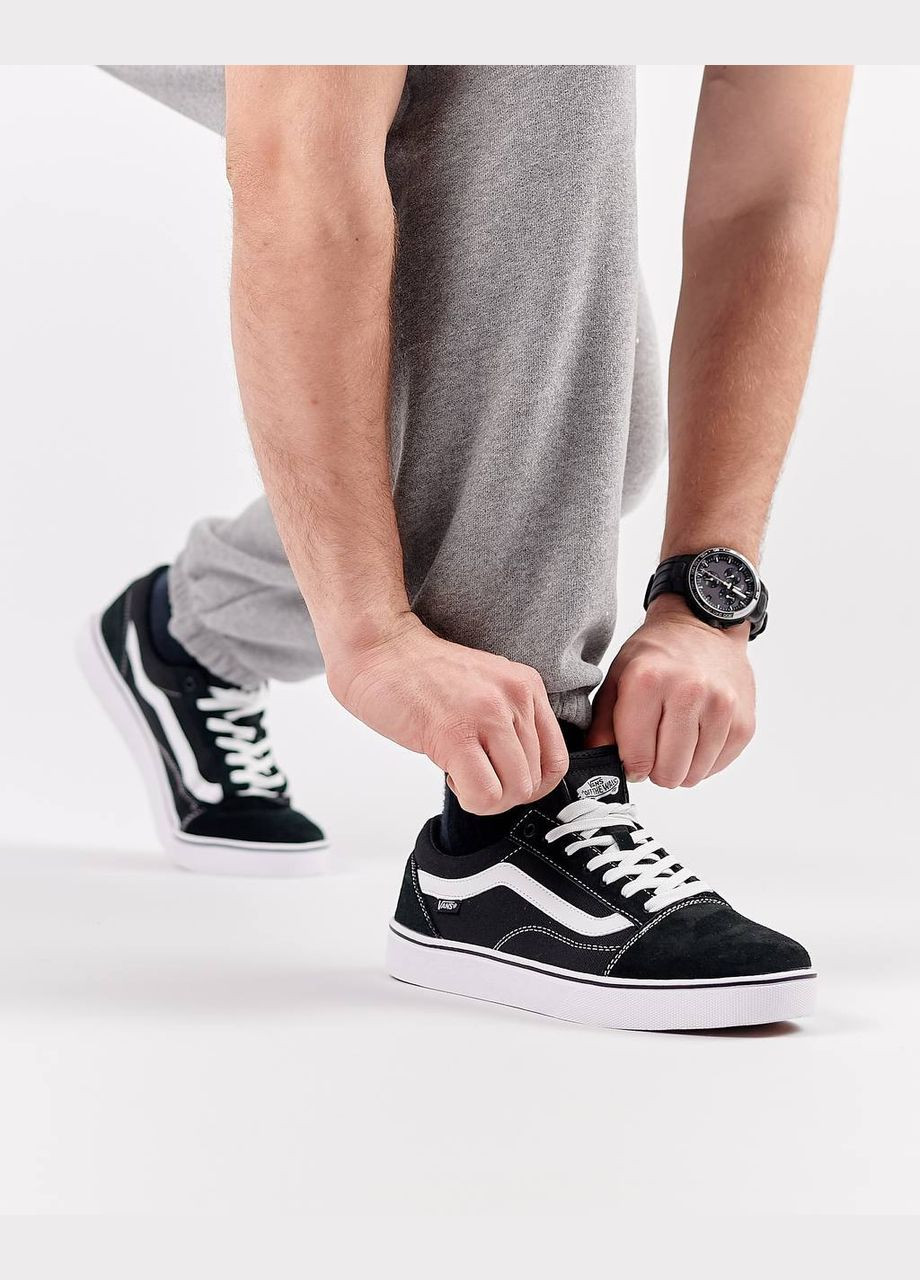 Черные демисезонные кроссовки мужские, вьетнам Vans Old Skool All Black White