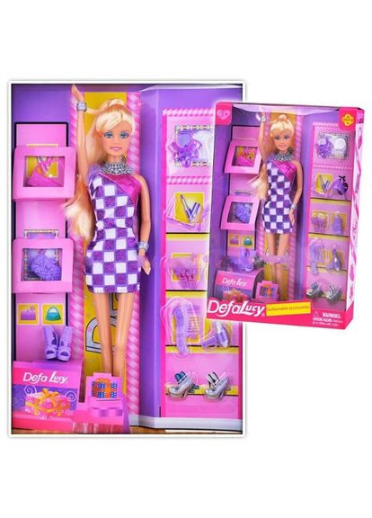 Кукла "Модный бутик" (8233), платье в ромбик Defa (290841267)