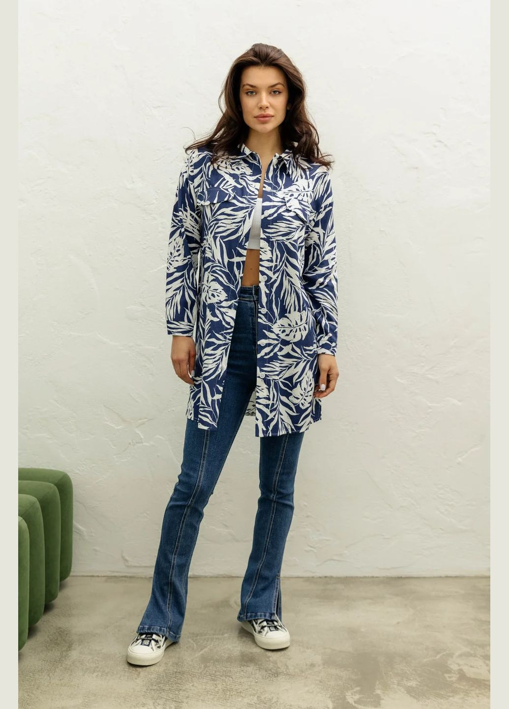 Синя спортивна, повсякденний, кежуал сукня-сорочка Seventeen з квітковим принтом