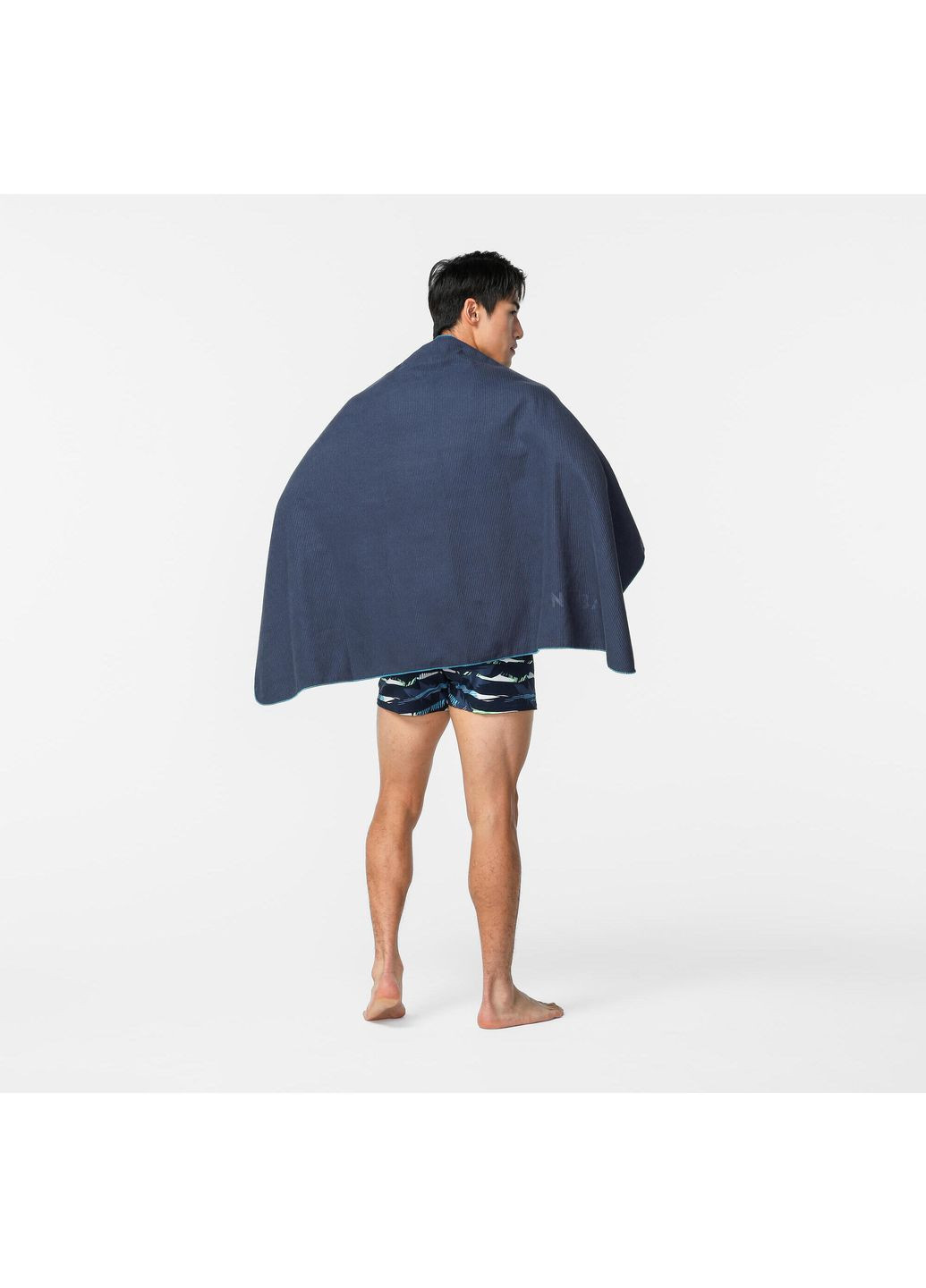 Рушник з Мікрофібри в Смужку 80 х 130см для Басейну і Інших Видів Спорту Nabaiji синій