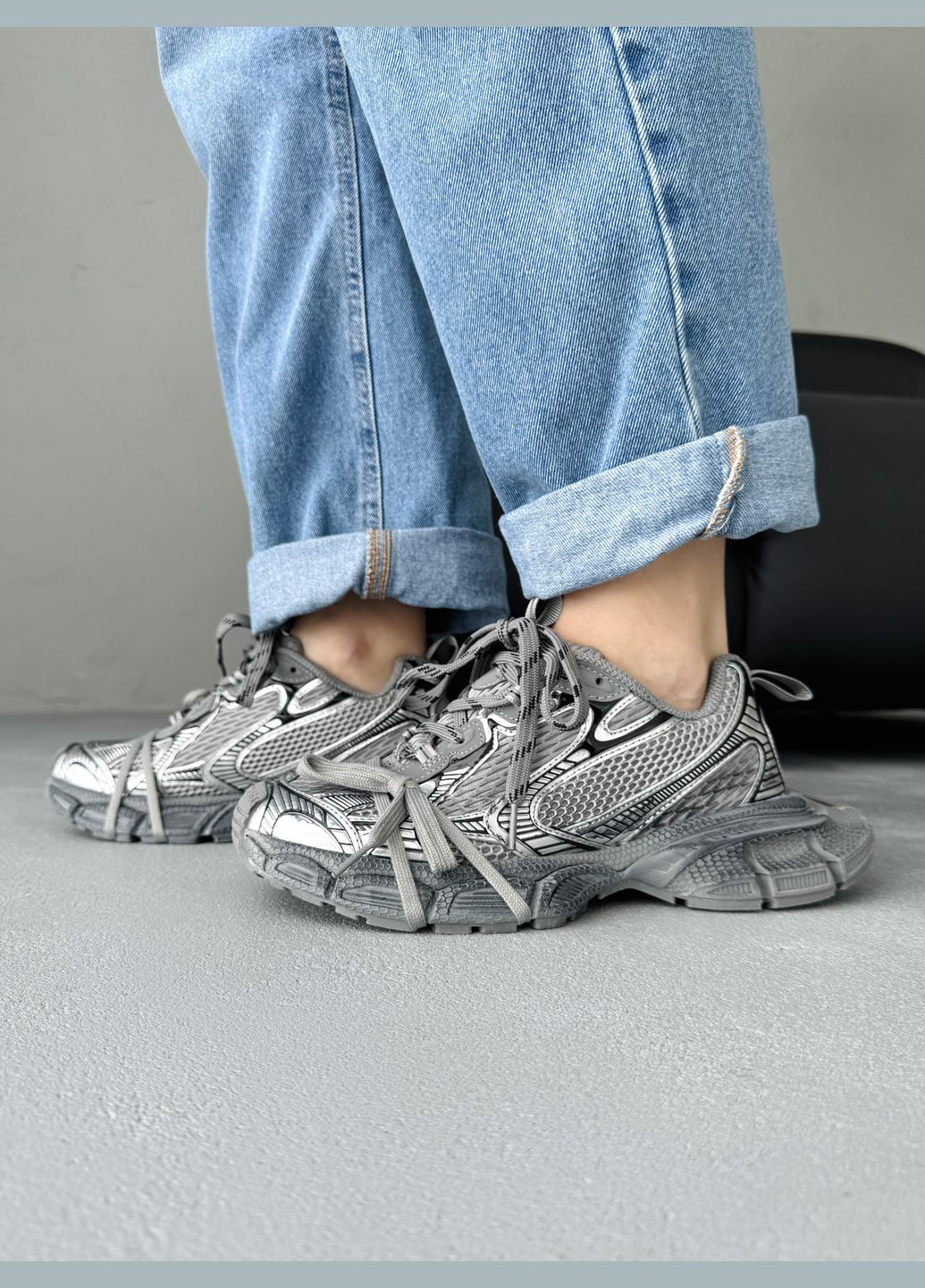 Кроссовки женские и мужские Balenciaga 3XL Grey | Баленсиага 3ХЛ серые No Brand серые демисезоны (341264131)