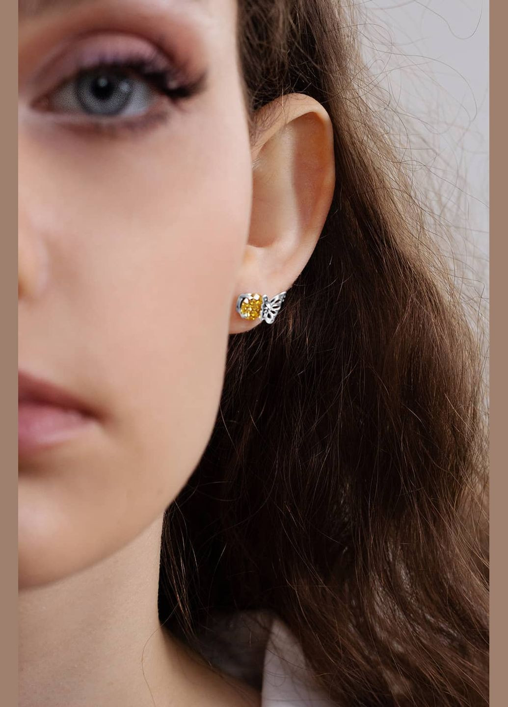 Серебряные серьги-гвоздики Бабочки (4895) IRIJ (331017210)