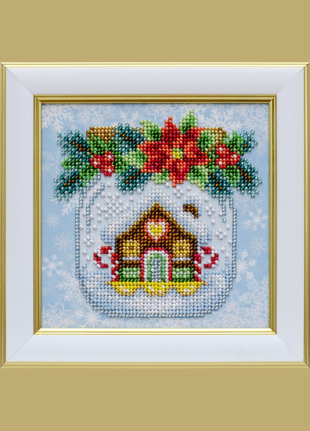 Набір для вишивки муліне та бісером "Різдвяний настрій", 12х12 см No Brand (340483211)