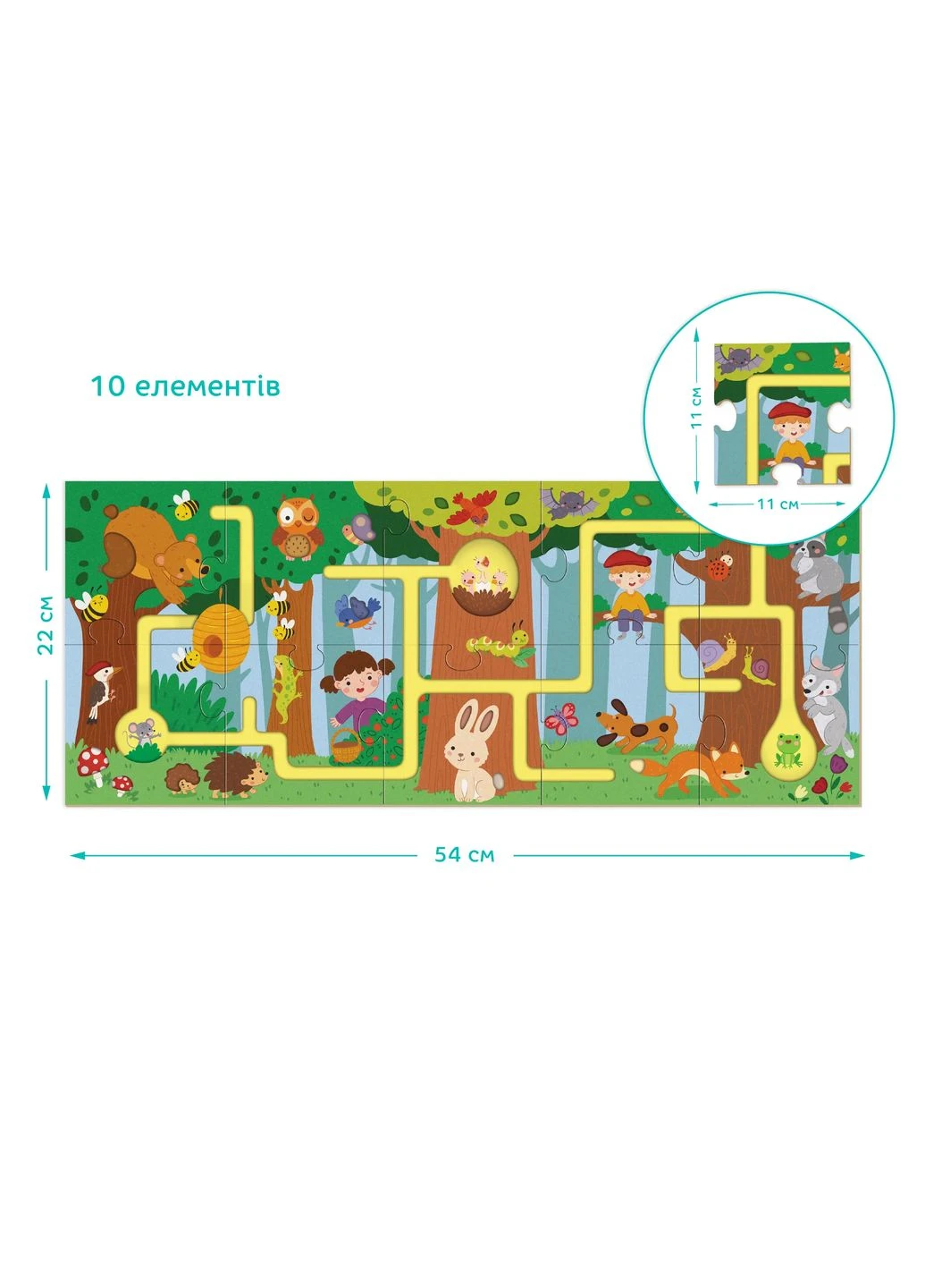Пазл-лабиринт DodoToys Моё путешествие по лесу 300585 No Brand (385266496)