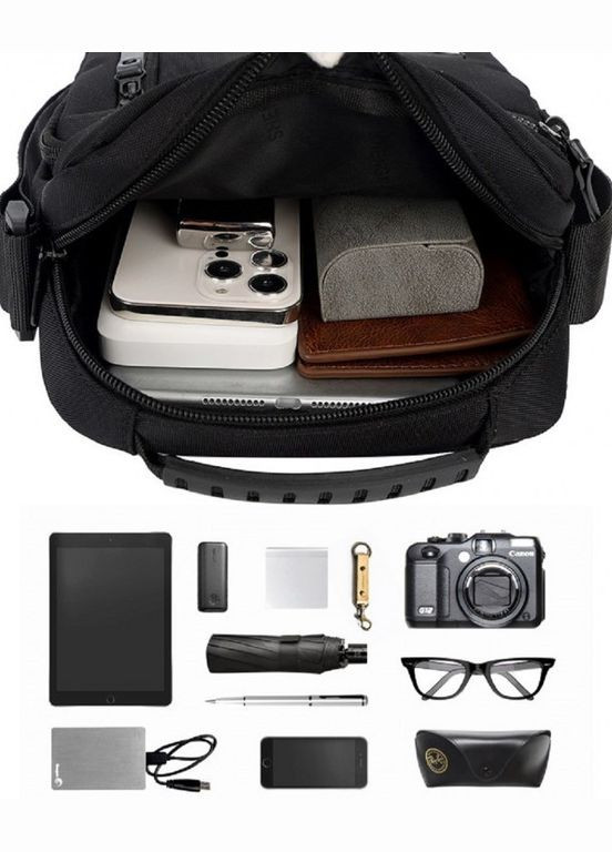 Сумка чоловіча з тканини Чорна Confident (333143475)